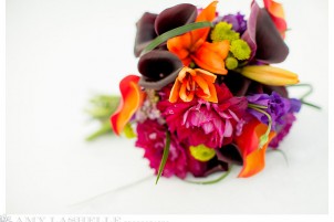 winter wedding red pine lodge at The Canyons, UT, plum, lime and tangerine.