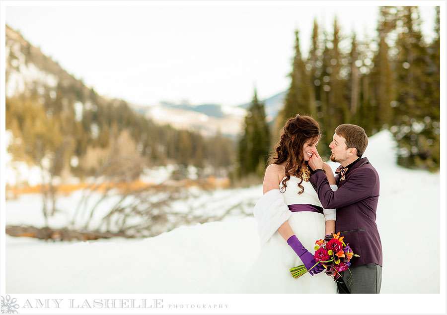 Lauren & Stuart  First Look  Red Pine Lodge Wedding