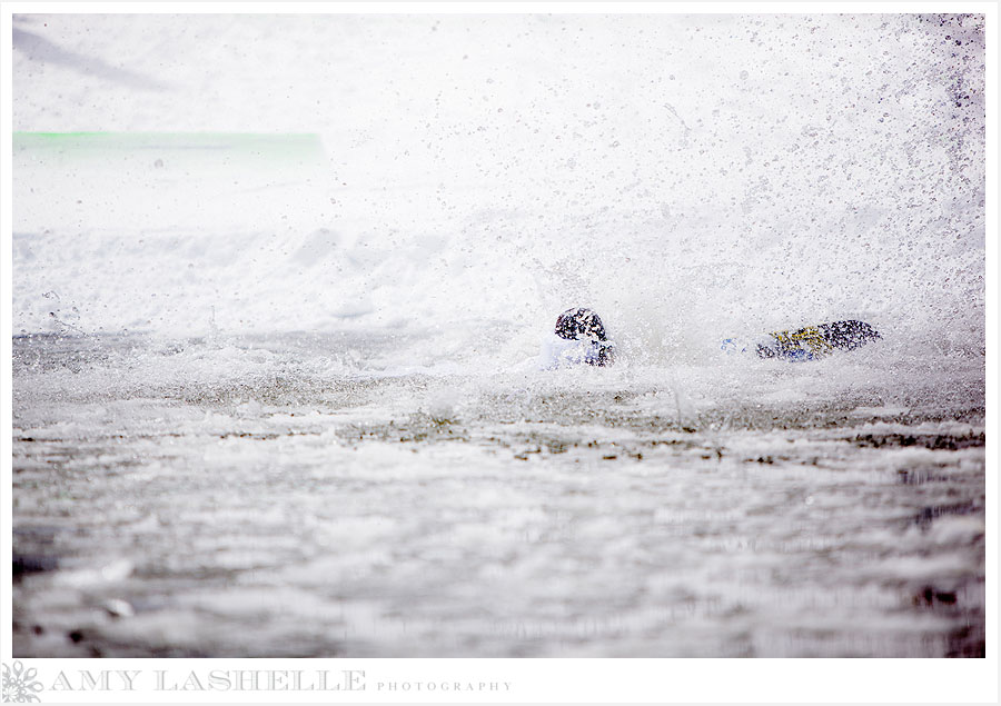 Lauren & Stuart  Pond Skimming  Red Pine Lodge Winter Wedding