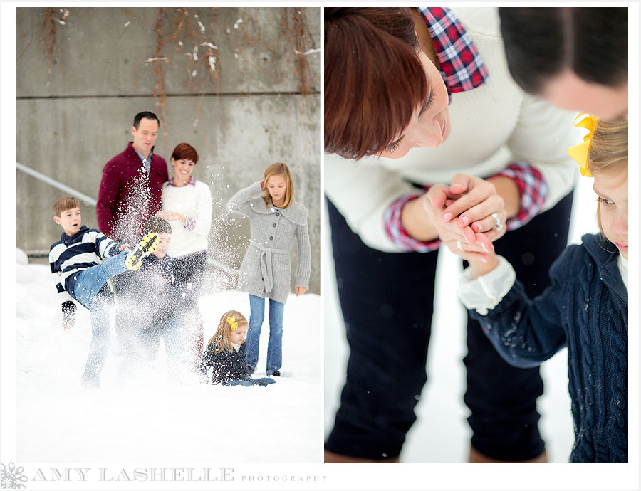 winter family photographs salt lake city downtown library